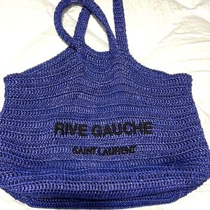 Saint Laurent RIVE GAUCHE SUPPLE TOTE BAG IN RAFFIA CROCHET Yves Saint Laurent